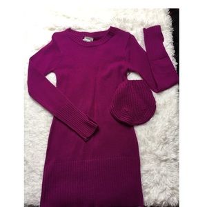 Sweater dress with matching hat